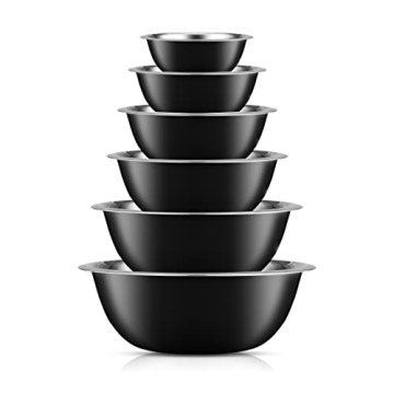 JoyJolt Stainless Steel Mixing Bowl Set: 6 Versatile Bowls for All Your Cooking Needs