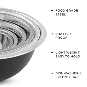 JoyJolt Stainless Steel Mixing Bowl Set for All Cooking Needs