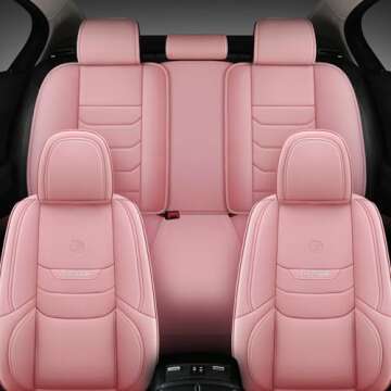HAITOUR Universal Fit Full Coverage Leather Car Seat Covers for Cars Sedans Trucks SUVs,Waterproof L...