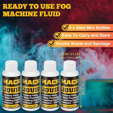 HappyAlley 4 Pcs 1.7 oz Halloween Fog Machine Fluid for Parties and Events