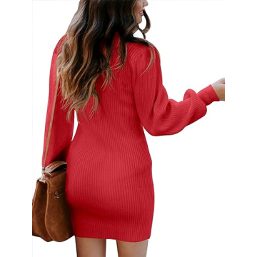 ANRABESS Women Mock Neck Sweater Dress | Stylish & Warm