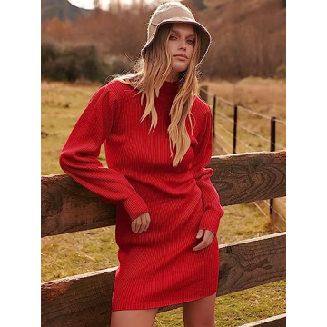ANRABESS Women Mock Neck Sweater Dress | Stylish & Warm