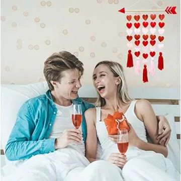 Valentine's Day Tassel Garland with Hearts and Tassels