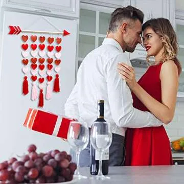 Valentine's Day Tassel Garland with Hearts and Tassels