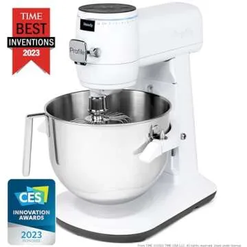 GE Profile Smart Stand Mixer with Built-In Smart Scale & Auto Sense Technology, 7qt Stainless Steel ...