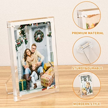 NIUBEE Acrylic 4x6 Picture Frame with Magnets for Displays