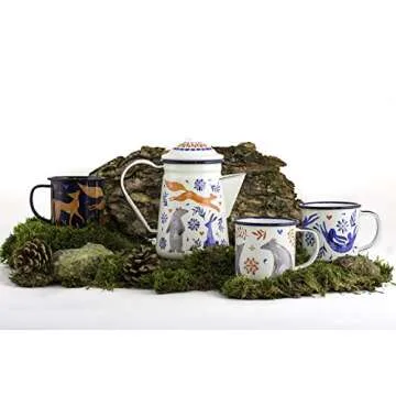 Folklore Woodland Watercolor Durable Travel Enamel Beverage Mug, Fox