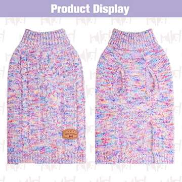 BEAUTYZOO Small Dog Sweater -Turtleneck Pullover Classic Cable Knit Fuzzy Winter Coat Dog Cold Weath...