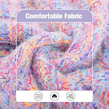 BEAUTYZOO Small Dog Sweater -Turtleneck Pullover Classic Cable Knit Fuzzy Winter Coat Dog Cold Weather Clothes for Small Medium Dogs Puppy Girl Boys(Rainbow Pink, S)