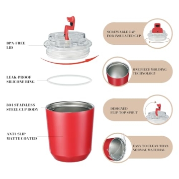 Puraville Insulated Tumblers - Travel Mug for Hot and Cold Drinks