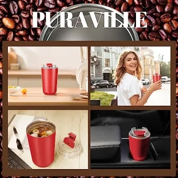 Puraville Insulated Tumblers - Travel Mug for Hot and Cold Drinks