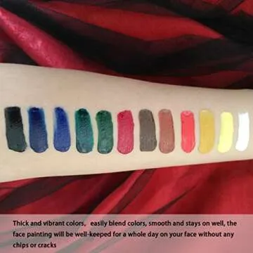 Face Paint Kit,12 Colors Professional Face Painting Tubes, Non-Toxic & Hypoallergenic Body Paint Halloween Makeup, Rich Pigment, Face Painting Kits (Great for Adult)
