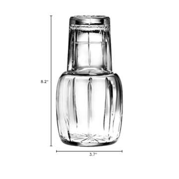 Barski - Mouth Blown - Hand Cut - Crystal - 2 Piece Set - 25 oz Bedside Night Carafe/Desktop Carafe ...