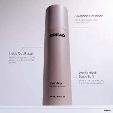 Bread Beauty hair foam: strong hold repairing mousse | Lightweight Hair Mousse for All Hair Types | Silicone Free, Color Safe, Vegan, Cruelty-Free | 6.7 fl oz 200 mL