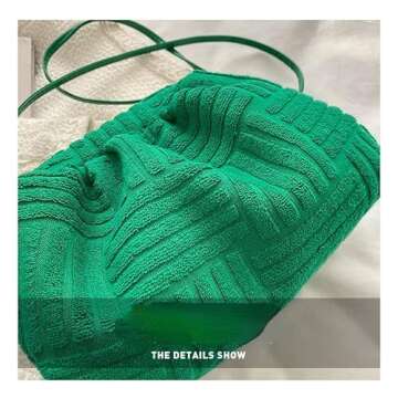Women's Crossbody Bag Purse Soft Cloud Bag Fashion Dumpling One-shoulder Tote Bag Pleated Pouch Y2K Tote Bag (Green)