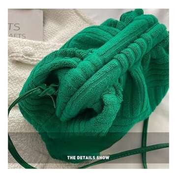 Women's Crossbody Bag Purse Soft Cloud Bag Fashion Dumpling One-shoulder Tote Bag Pleated Pouch Y2K Tote Bag (Green)