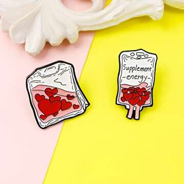 2 PCS Brooch Pins Medical Brooch Badge Lapel Pin Nurse Enamel Pins Cute Brooches Gifts for Medical D...