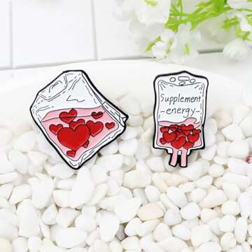 2 PCS Brooch Pins Medical Brooch Badge Lapel Pin Nurse Enamel Pins Cute Brooches Gifts for Medical Doctor Nurse Women Girls Graduation Student Pin