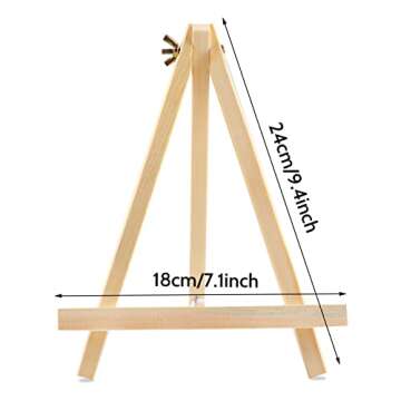 12PCS Wood Easels, 9 Inches Tabletop Easels, Art Craft Painting Easel Stand for Artist Adults Studen...