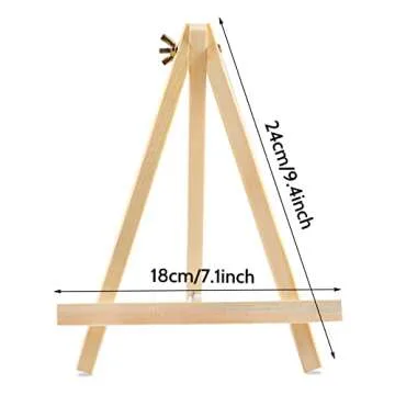 12PCS Wood Easels, 9 Inches Tabletop Easels, Art Craft Painting Easel Stand for Artist Adults Studen...