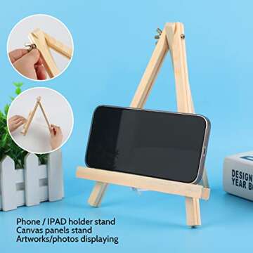 12PCS Lightweight Tabletop Wood Easels for Artists