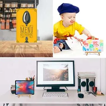 12PCS Lightweight Tabletop Wood Easels for Artists