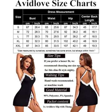 Avidlove Womens Lingerie Sexy Lingerie Dress for Women Negligee Lingerie Sets for Women Sexy (Black,XL)