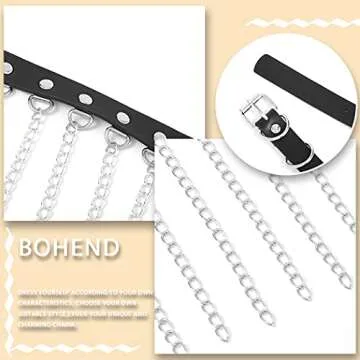 Bohend Punk Leather Waist Chain Tassel Belly Chains Belts Nightclub Party Rave Body Accessories Jewelry for Women and Girls