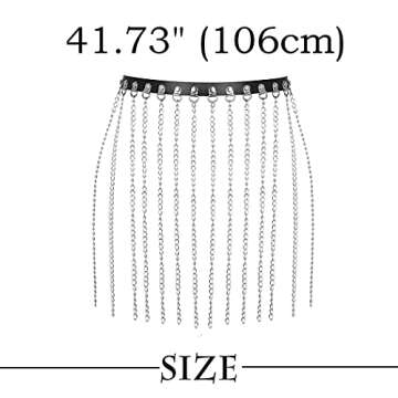 Bohend Punk Leather Waist Chain Tassel Belly Chains Belts Nightclub Party Rave Body Accessories Jewelry for Women and Girls