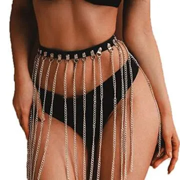 Bohend Punk Leather Waist Chain Tassel Belly Chains Belts Nightclub Party Rave Body Accessories Jewelry for Women and Girls
