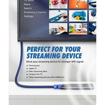 HDMI Extender Male to Female, Extension Cable ( 15 Feet ) High-Speed HDMI Cable (2.0b) 4k Resolution - Supports 3D, Full HD, 2160p, Audio Return Channel (Latest Version) HDCP 2.2 Compliant