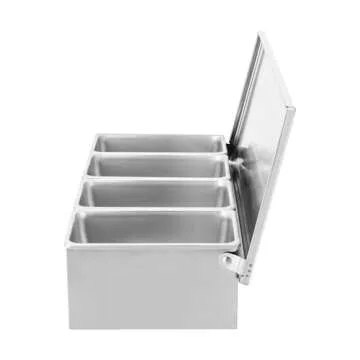 Pizza Topping Station with 4 Pans and Lid for Condiments