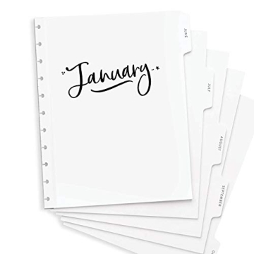 BetterNote Dividers for Discbound Notebook, Stylish Monthly Tabs for Organization
