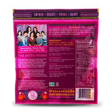 Siete Almond Flour Tortillas | Gluten Free | Grain Free | Vegan | 8 Tortillas Per Pack (Pack of 6)
