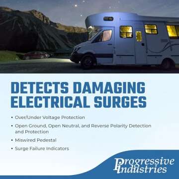 Progressive Industries Portable RV Surge Protector, 30 Amp with Fault Detection - SSP-30X