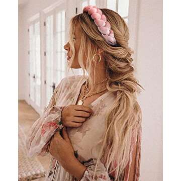 WOVOWOVO Headbands for Women, Non-Slip Soft Solid Thick Wide Solid Color Girls Hair Hoop Velvet Brai...