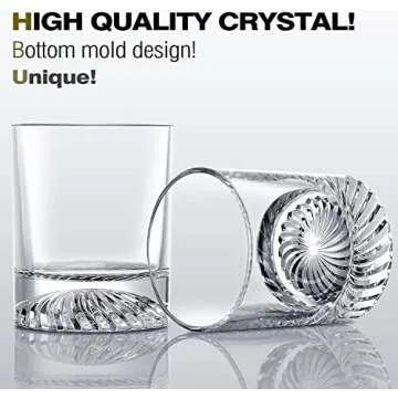 OPAYLY Whiskey Glasses Old Fashioned Glasses Set of 6 12oz Rocks Glasses Gift for Men Women Drinking...