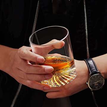 OPAYLY Whiskey Glasses Old Fashioned Glasses Set of 6 12oz Rocks Glasses Gift for Men Women Drinking Bourbon Scotch Cocktails Rum Cognac Vodka at Home Bar