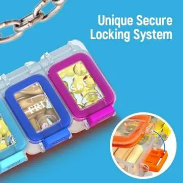 BEXEEN Weekly Medicine Pill Organizer Waterproof 7 Day Large Pill Box Daily Pill Case Cute Vitamin Organizer Portable Pill Container Travel Pills Holder XL Supplement Medication Dispenser One a Day