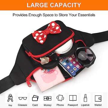 Cute Fanny Pack for Women Kids Crossbody Bag Travel Belt Bags Little Girls Fanny Pack Toy Cartoon Mouse World Accessories Outfit Waist Pack Kid Outdoor Trip Essentials for Park Adults Fanny Pack