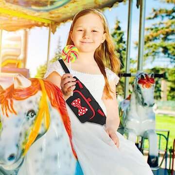 Cute Fanny Pack for Women Kids Crossbody Bag Travel Belt Bags Little Girls Fanny Pack Toy Cartoon Mouse World Accessories Outfit Waist Pack Kid Outdoor Trip Essentials for Park Adults Fanny Pack