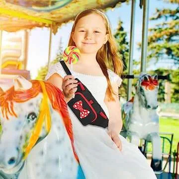 Cute Fanny Pack for Women Kids Crossbody Bag Travel Belt Bags Little Girls Fanny Pack Toy Cartoon Mouse World Accessories Outfit Waist Pack Kid Outdoor Trip Essentials for Park Adults Fanny Pack