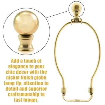 CChiai 2PCS 1.85 Inch Metal Globe Lamp Top Lamp Top Decoration Gold Lighting Accessories Lamp Top Riser with Detachable Base for Lamp Shade