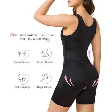 BRABIC Women's Waist Trainer Bodysuit Butt Lifter Tummy Control Shapewear Hi-waist Thigh Slimmer Ful...