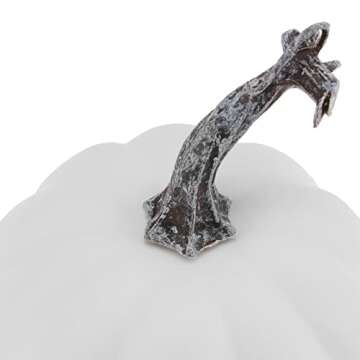 Gresorth 6pcs Fake White Pumpkins Fall Autumn Halloween Christmas Decoration Artificial Paintable DIY Pumpkin for Thanksgiving Wedding Outdoor Display