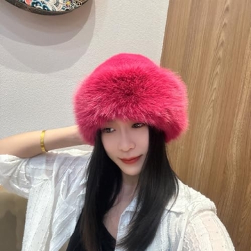 Chic Womens Winter Faux Fur Bucket Hat for Warmth