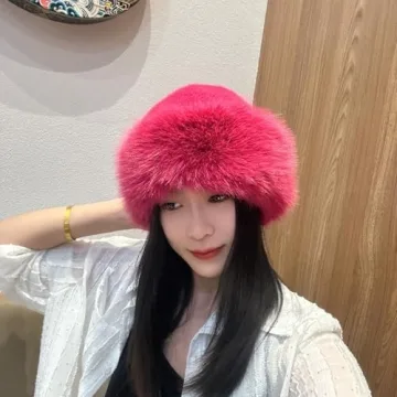 Chic Womens Winter Faux Fur Bucket Hat for Warmth