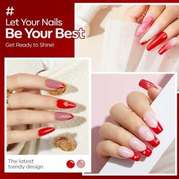 modelones Red Gel Nail Polish,15 ML Red Gel Polish Hot Red Nail Polish Mother's Day Gel Polish Soak Off LED Nail Art Gel DIY Salon Gift for Women Mom