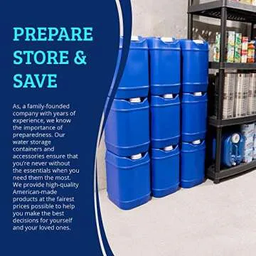 Saratoga Farms 5-Gallon Stackable Water Storage Containers, Emergency Water Storage for Camping and Disaster Preparedness, 100 Gallons