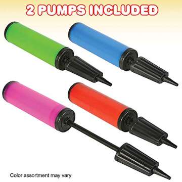 ArtCreativity Balloon Pump Air Inflator Set - Pack of 2 - Portable Balloon Air Inflators, Heavy-Duty...
